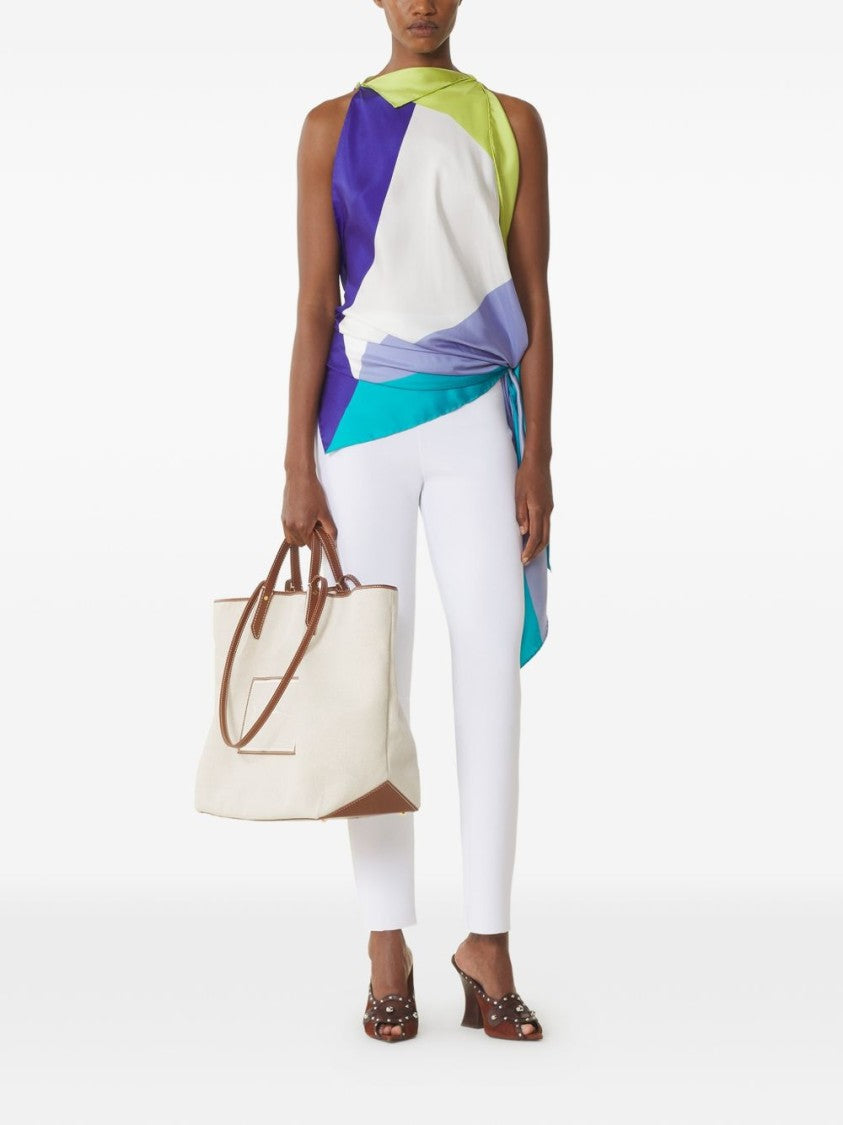 Lanvin Blue Silk And Nylon Lightweight Top