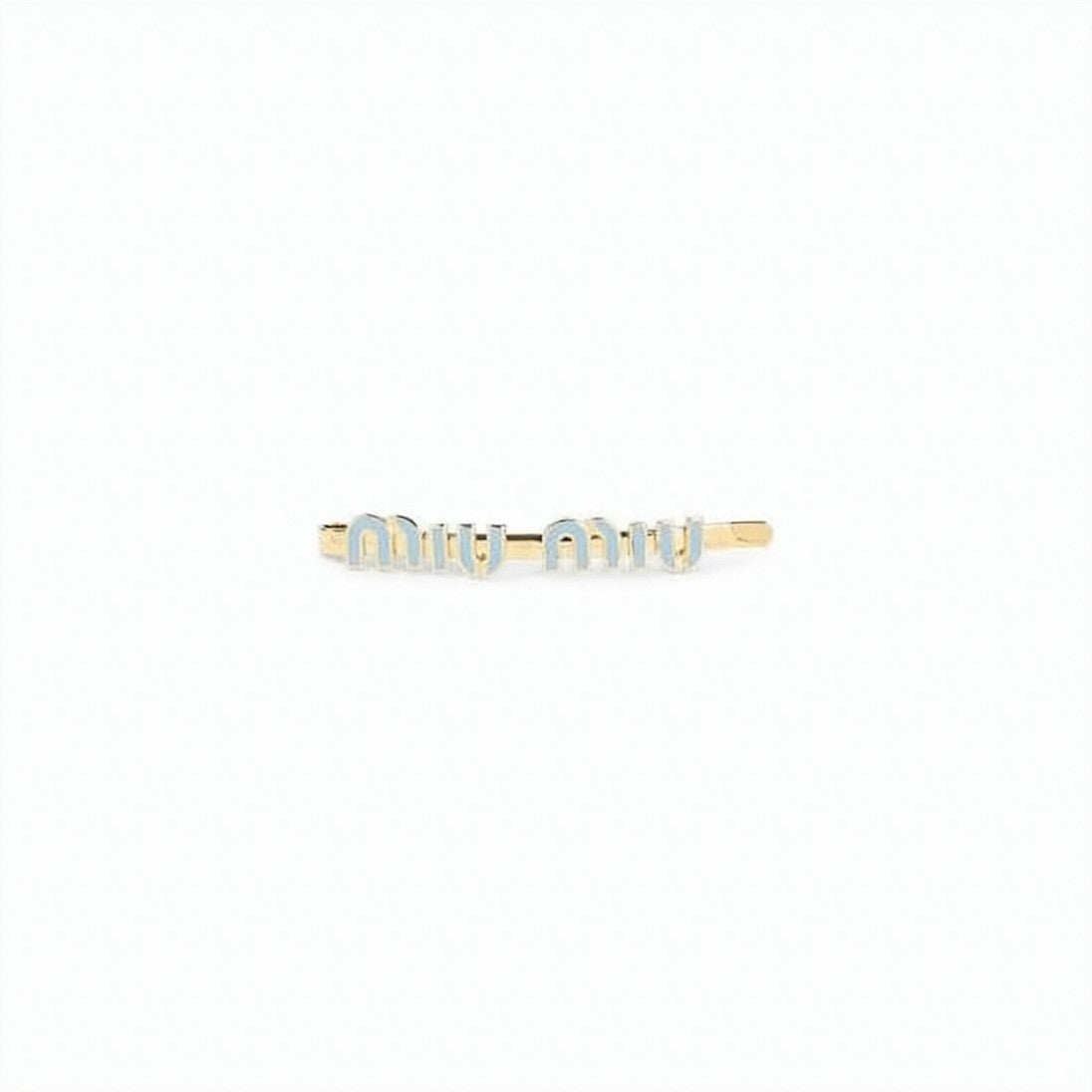 Miu Miu Brass Hair Clip With Gold-Tone Finish And Enamel Inlays
