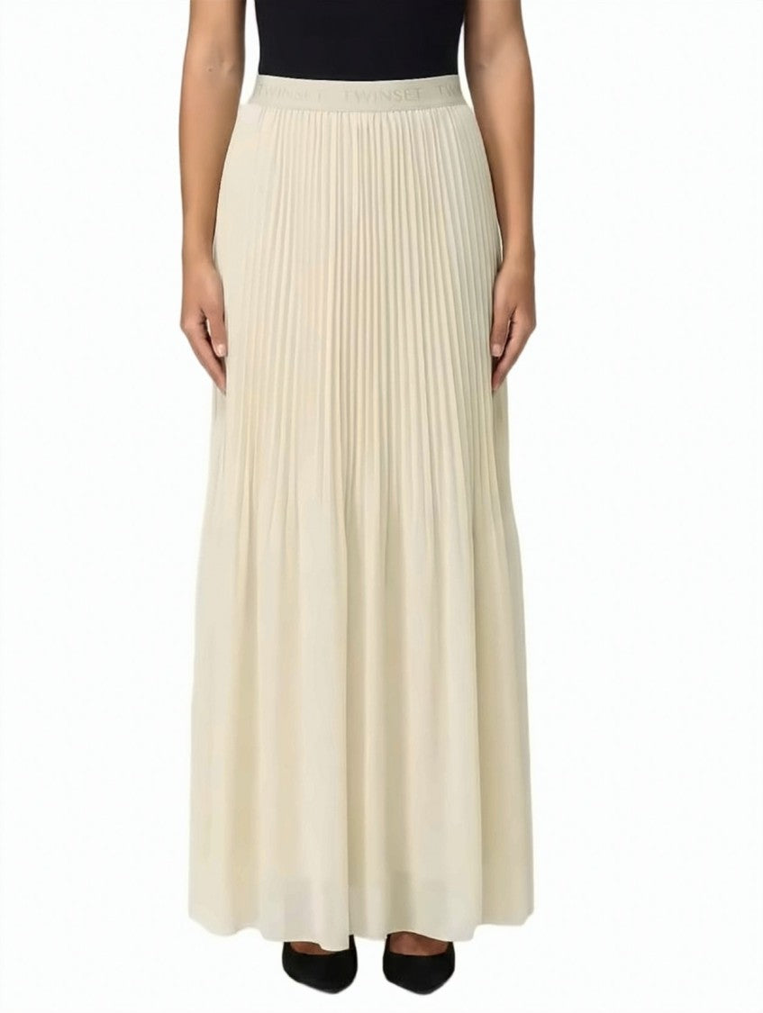 Twin-Set Pleated High Waist Long Skirt