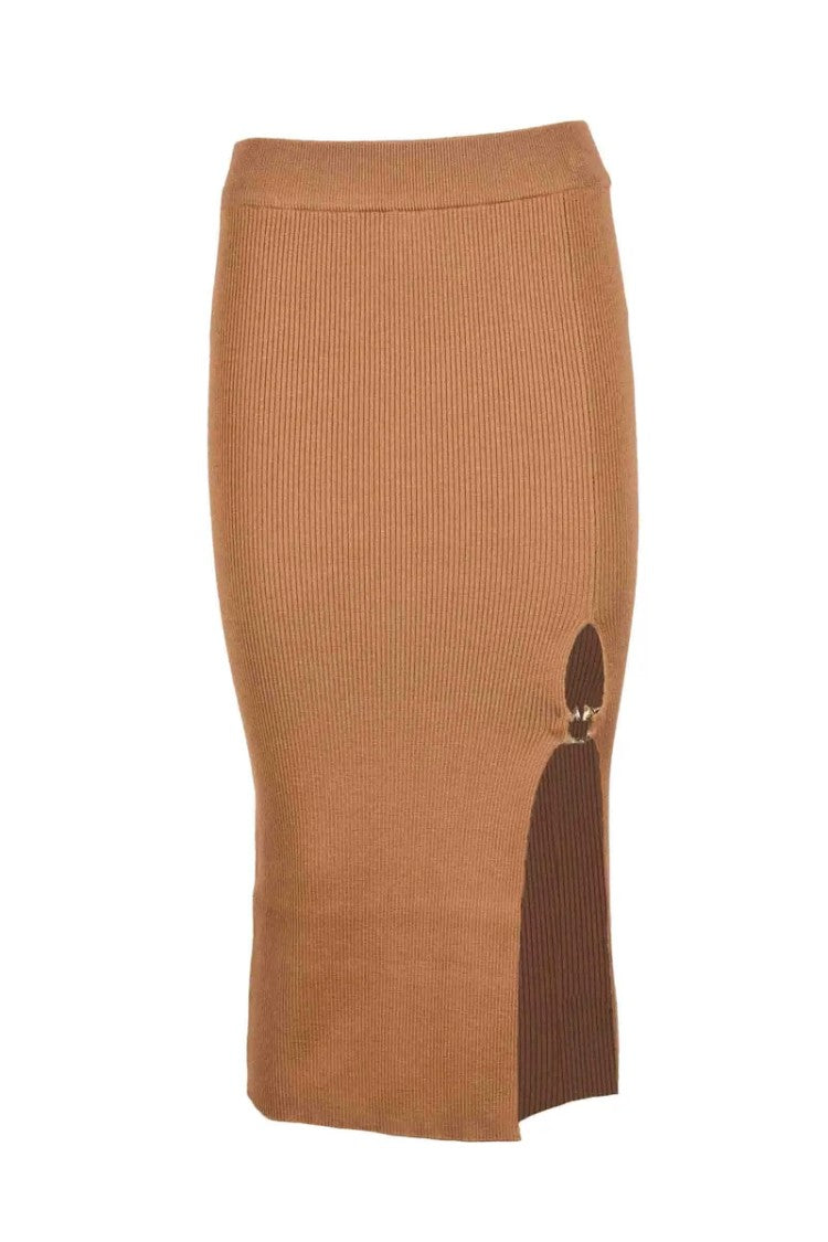 Pinko Wool Polyamide Skirt - Beige