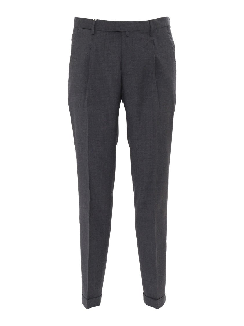 Briglia Tailored Grey Trousers With Front Pleats
