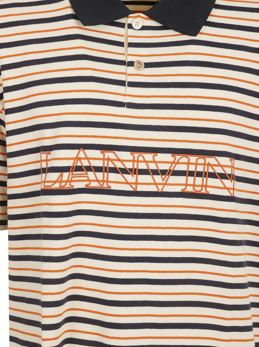 Lanvin Horizontal Striped Polo Shirt