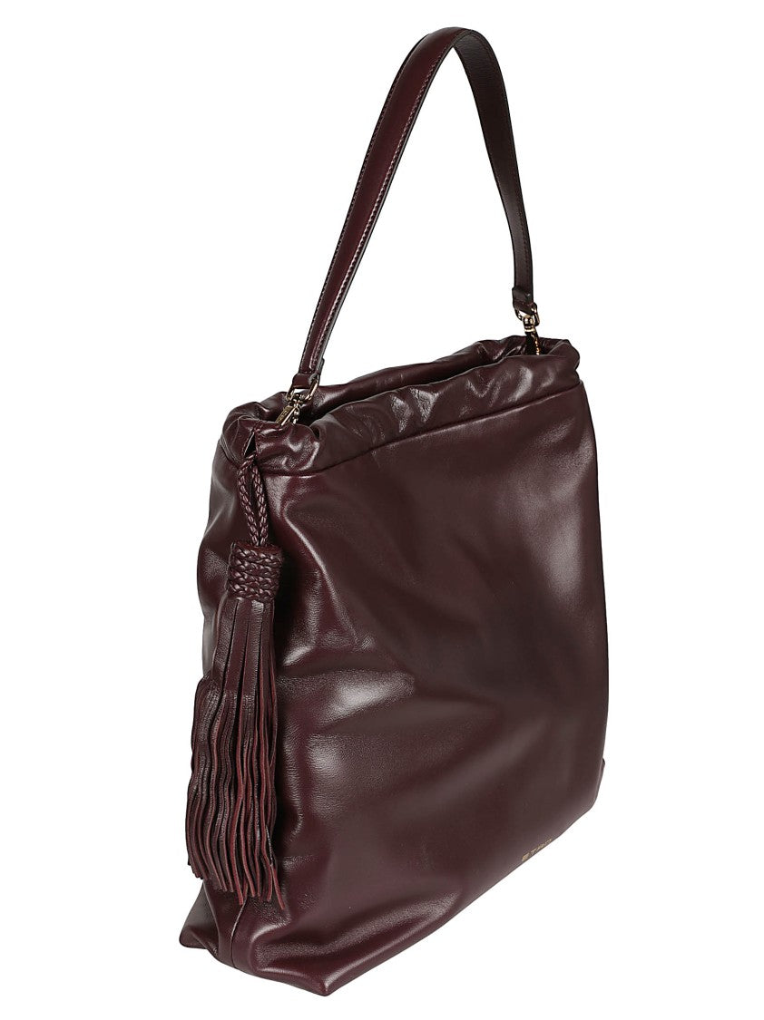 Etro Lamb Leather Kalispera Shopping Bag With Braided Tassels