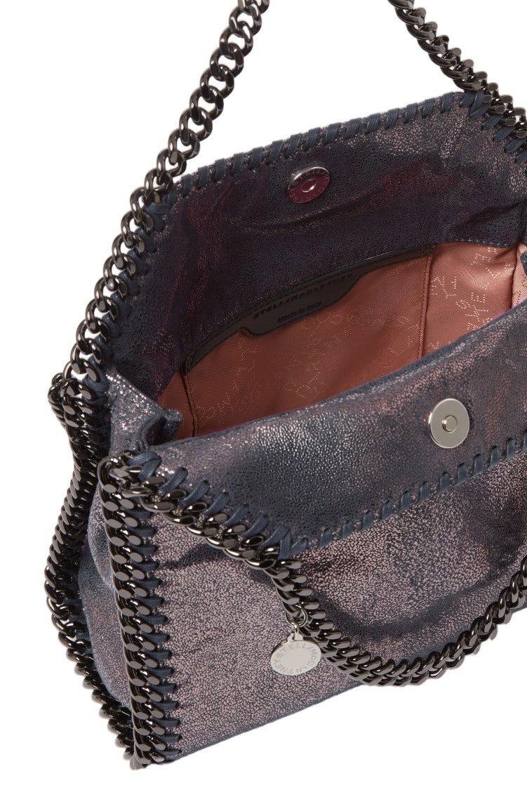 Stella Mccartney Blue Falabella Mini Eco Shiny Dotted Chamois Tote Bag