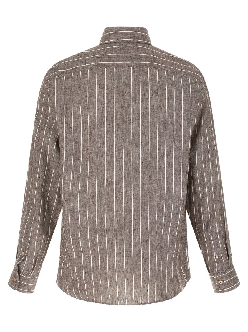 Brunello Cucinelli Pinstriped Canvas Shirt