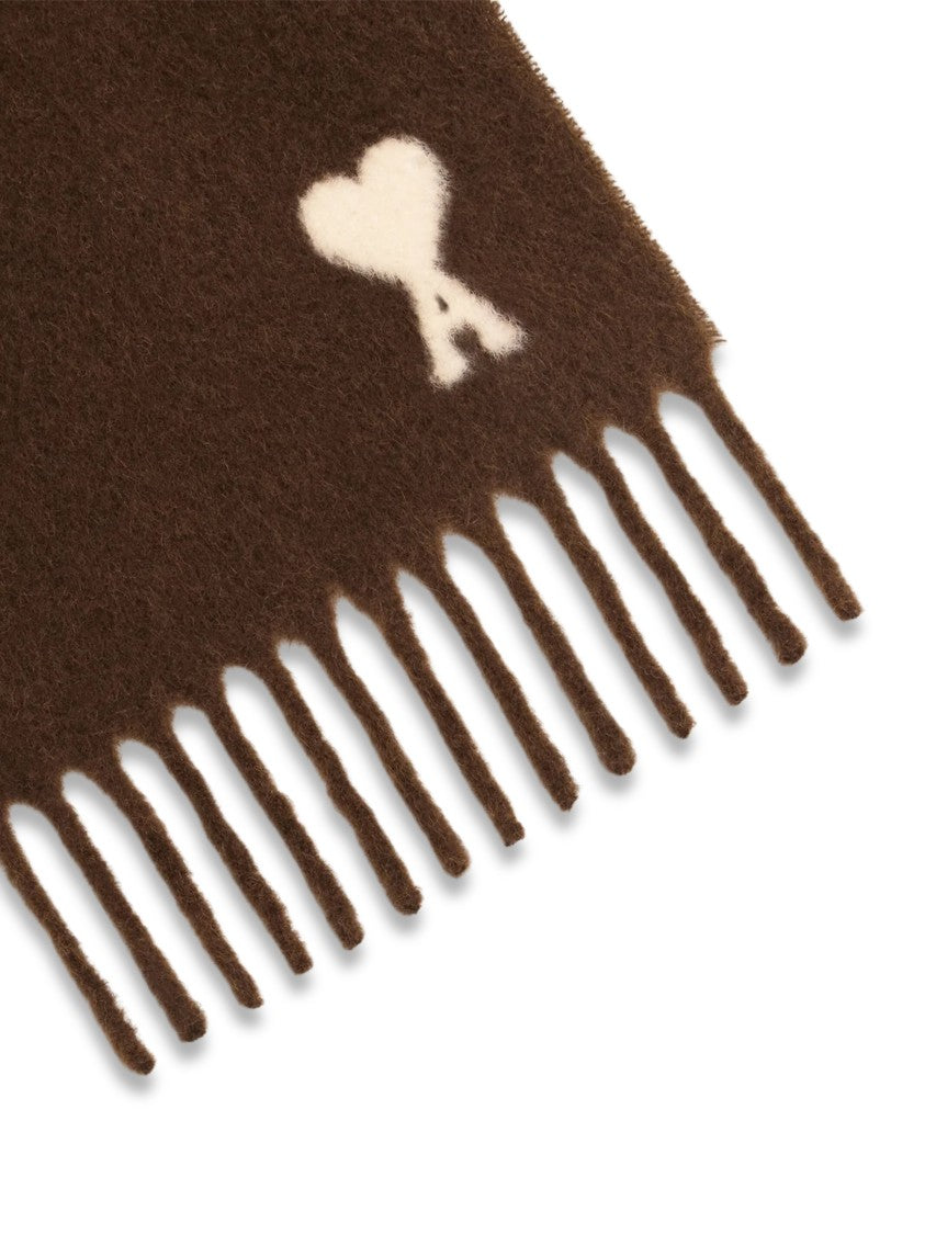 Ami Paris Quota Off White Ami De Coeur Alpaca Wool Scarf