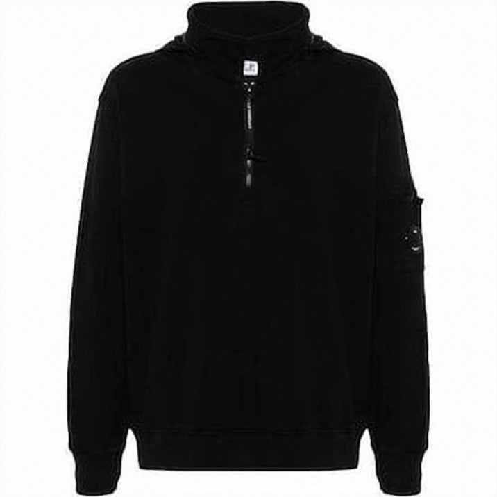 C.P. Company Zip-Closure High-Collar Cotton Long-Sleeve Top