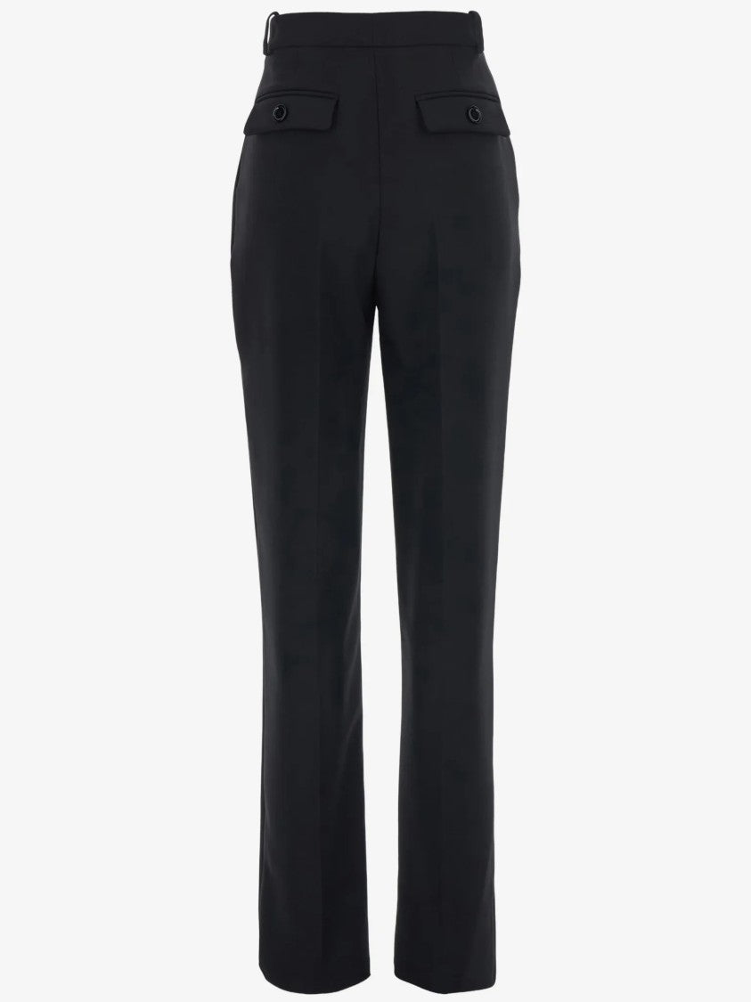 Elisabetta Franchi Black Tailored High-Waisted Cropped Pants