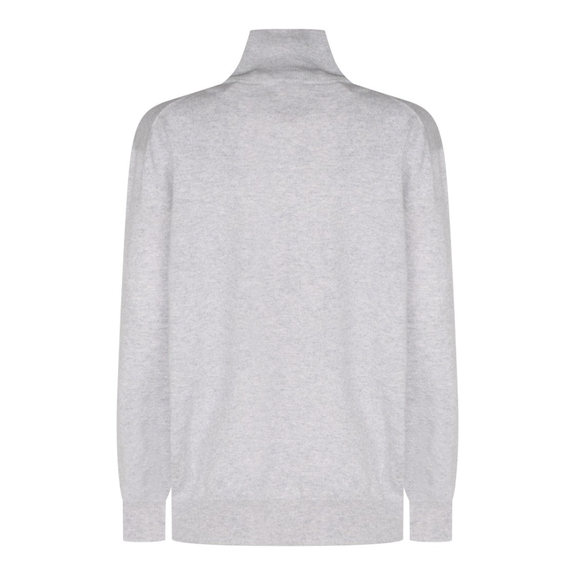 Malo Grey High Collar Cashmere Knit Sweater