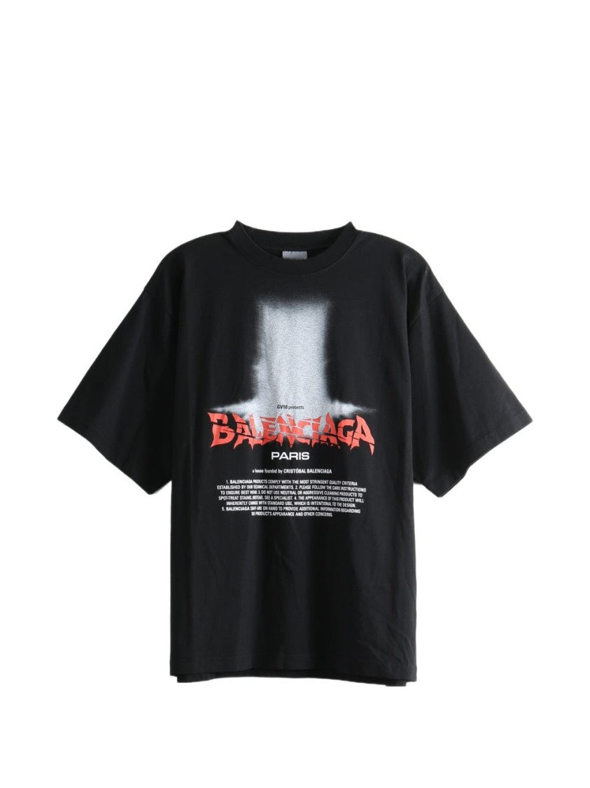 Balenciaga Black The Door Graphic Print Oversized T-Shirt