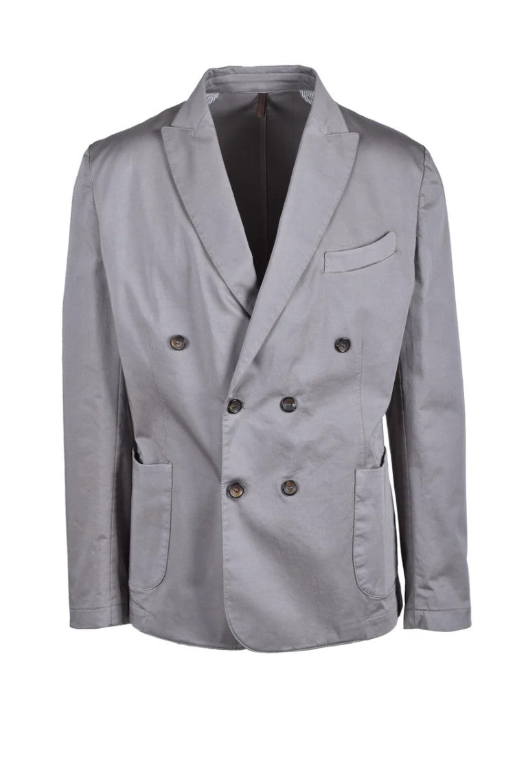 Laboratori Italiani Double-Breasted Turquoise Jacket With Classic Lapel