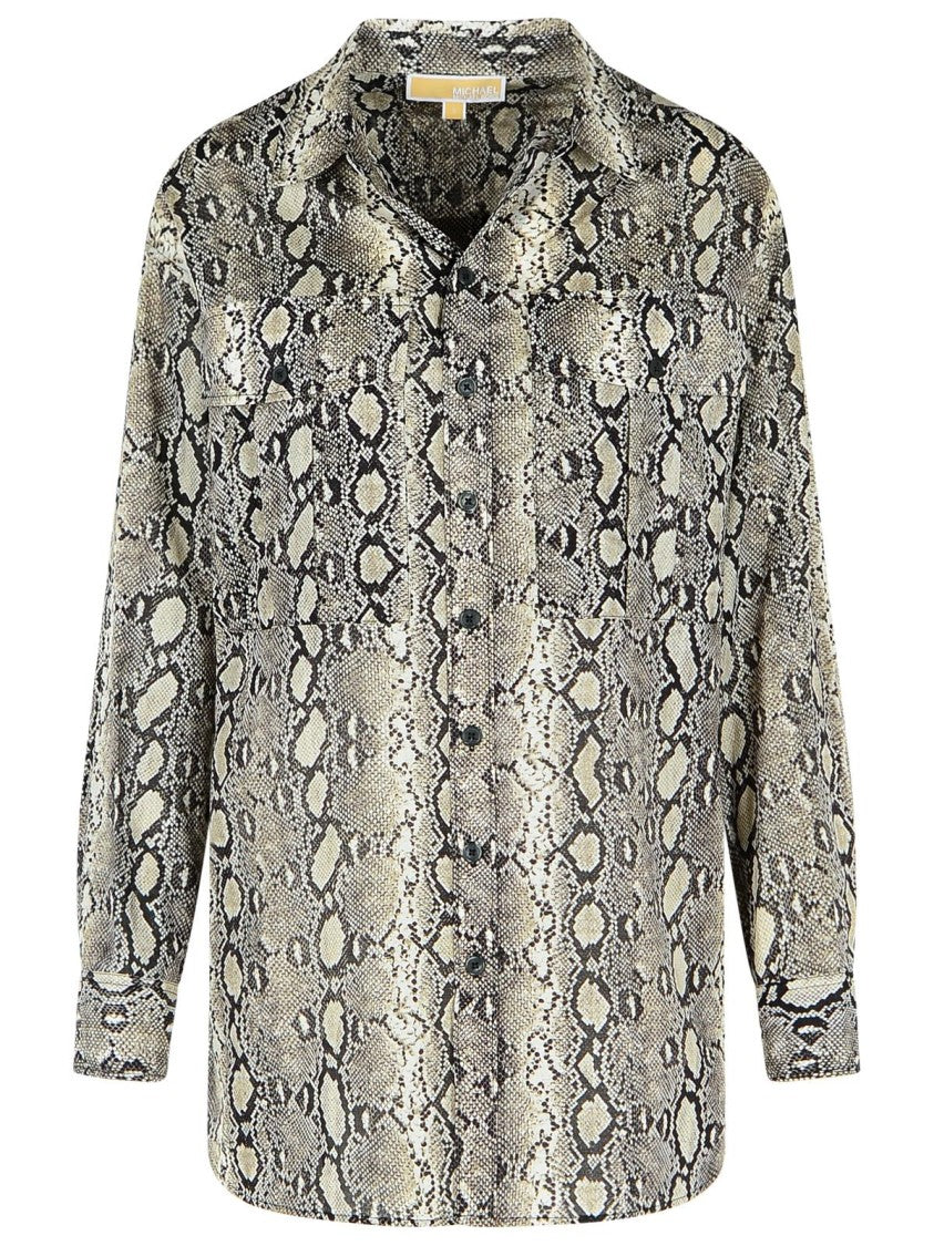 Michael Michael Kors Snake Print Cotton Shirt