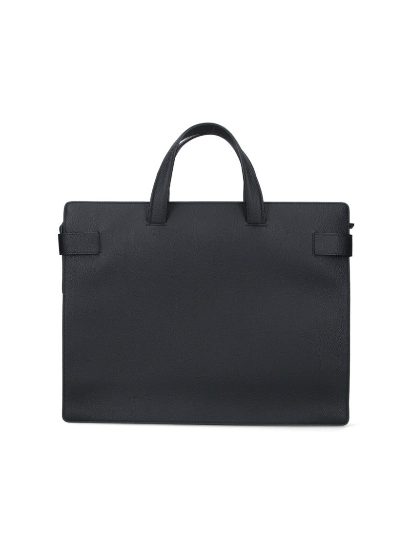 Ferragamo "Gancini S" Work Bag – Black