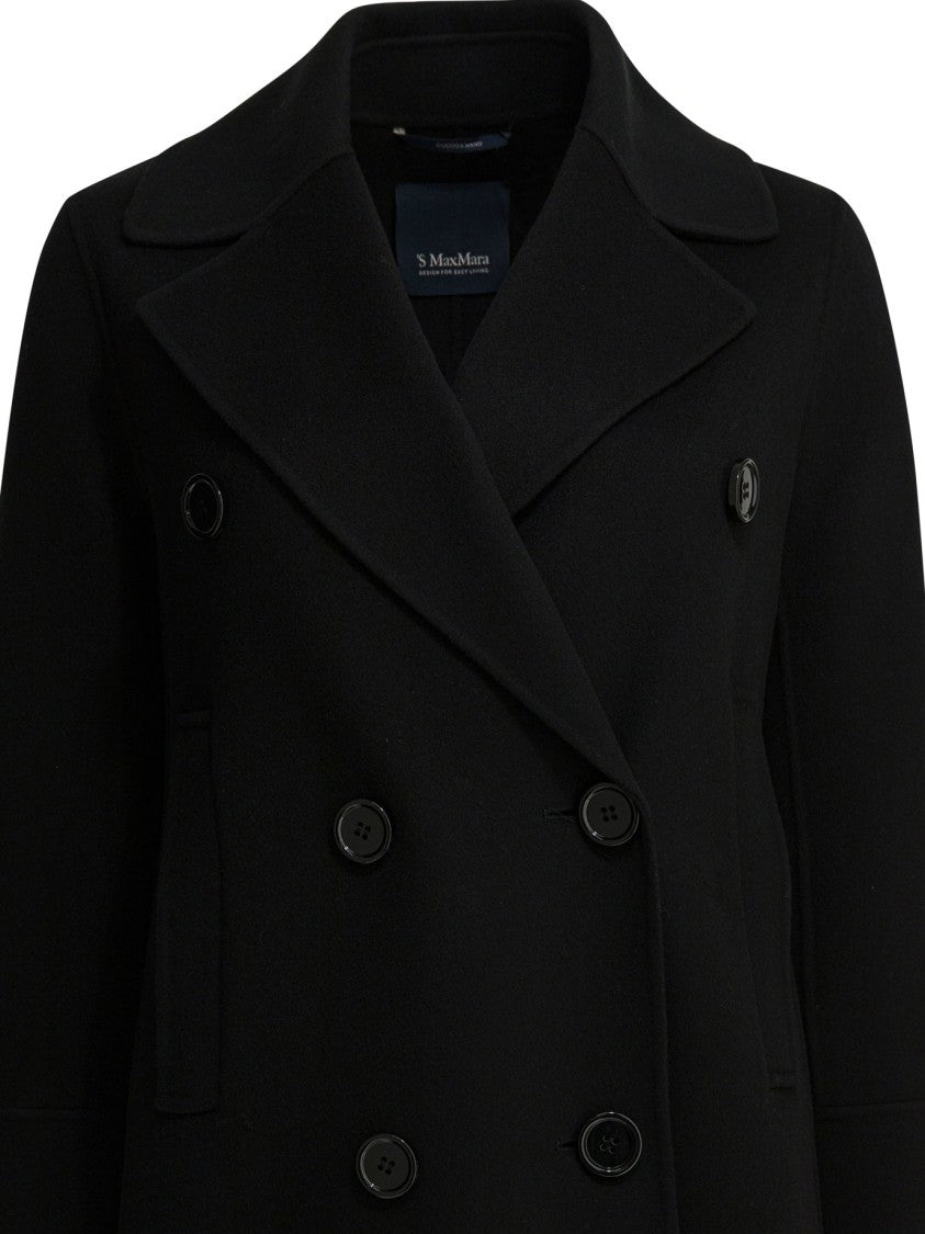 Max Mara Double-Breasted Long Coat With Wide Lapel