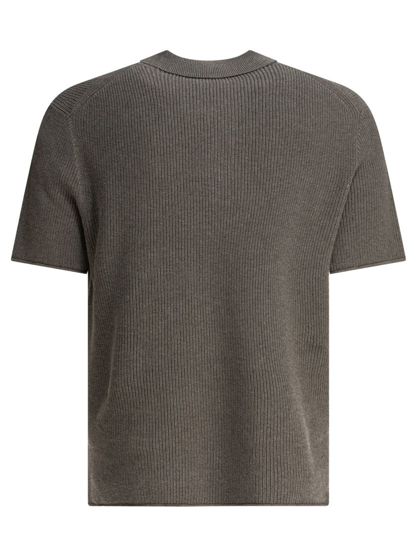 Alex Mill Rolled-Edge Brown Polo Shirt With Mother-Of-Pearl Buttons