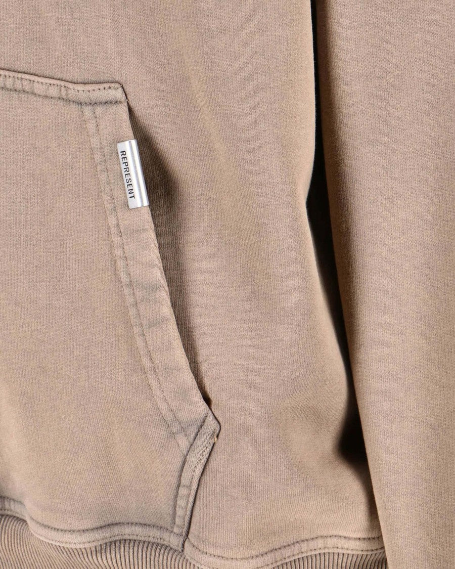 Represent Relaxed Fit Cotton Hoodie With Contrast Stitching