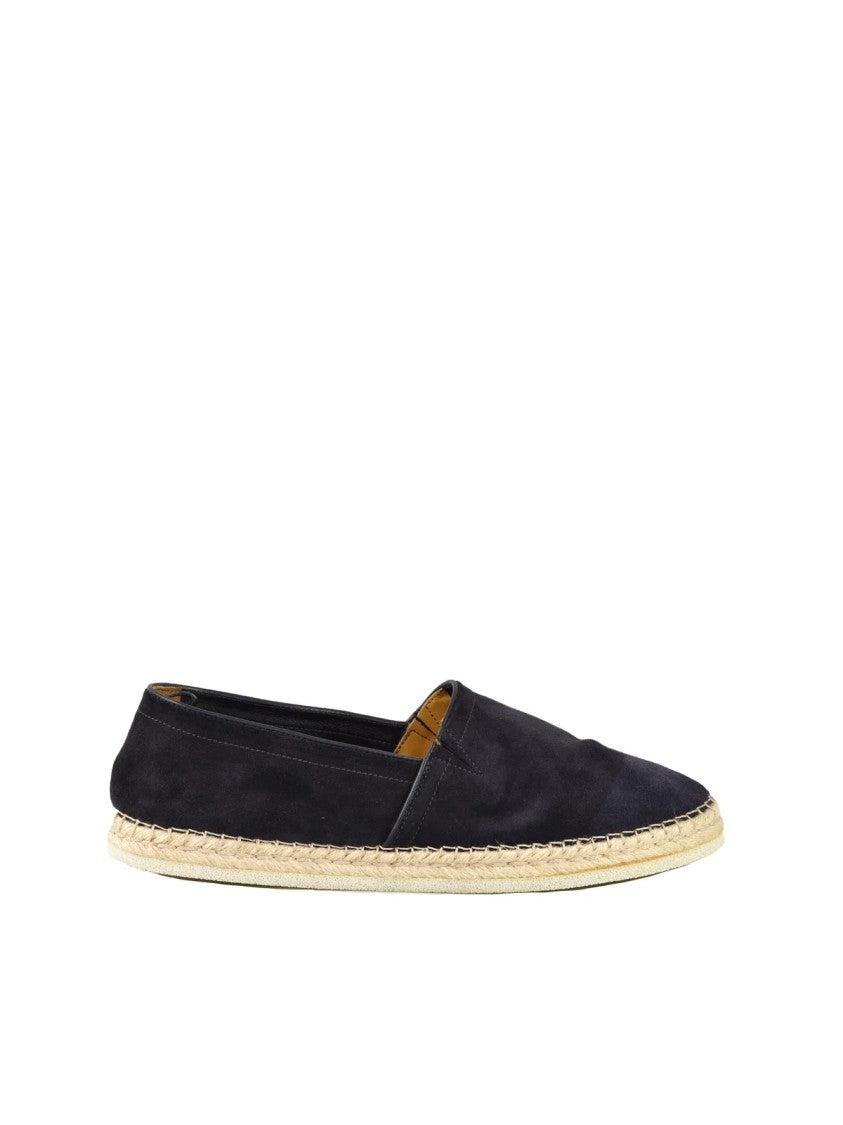 A.Testoni Suede Leather Jute-Rope Sole Espadrilles