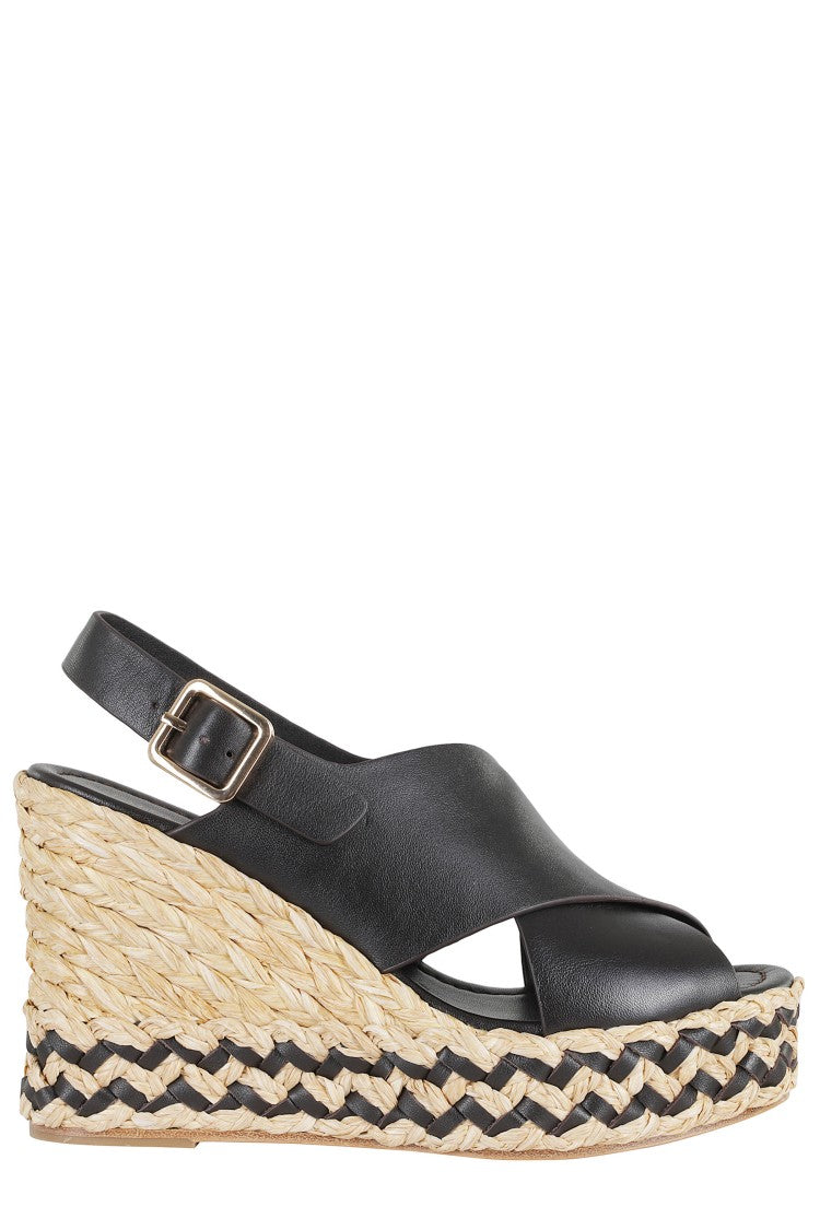 Paloma Barceló Black Oda Buckled Leather Sandals