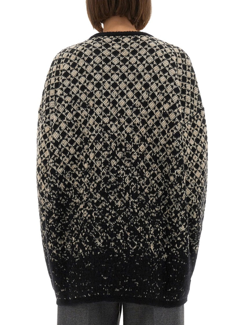 Mm6 By Maison Margiela Gradient Diamond Pattern Wool Pullover