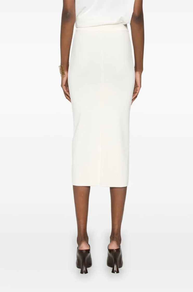 Max Mara Mid-Calf Viscose Blend Skirt With Design