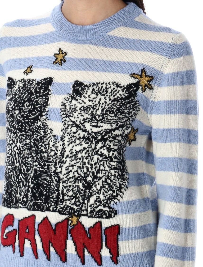 Ganni Striped Knit Cat Sweaters