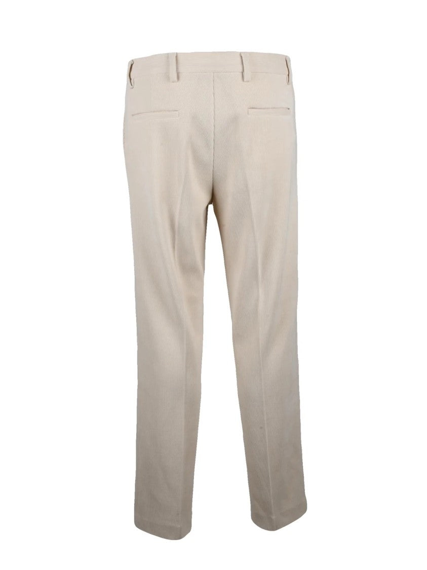 Daniele Alessandrini Tailored Trousers With Ribbed Texture And Drawstring Details