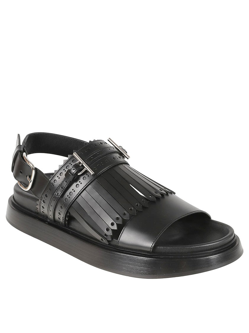 Alexander Mcqueen Flat Sandals With Perforated Strap