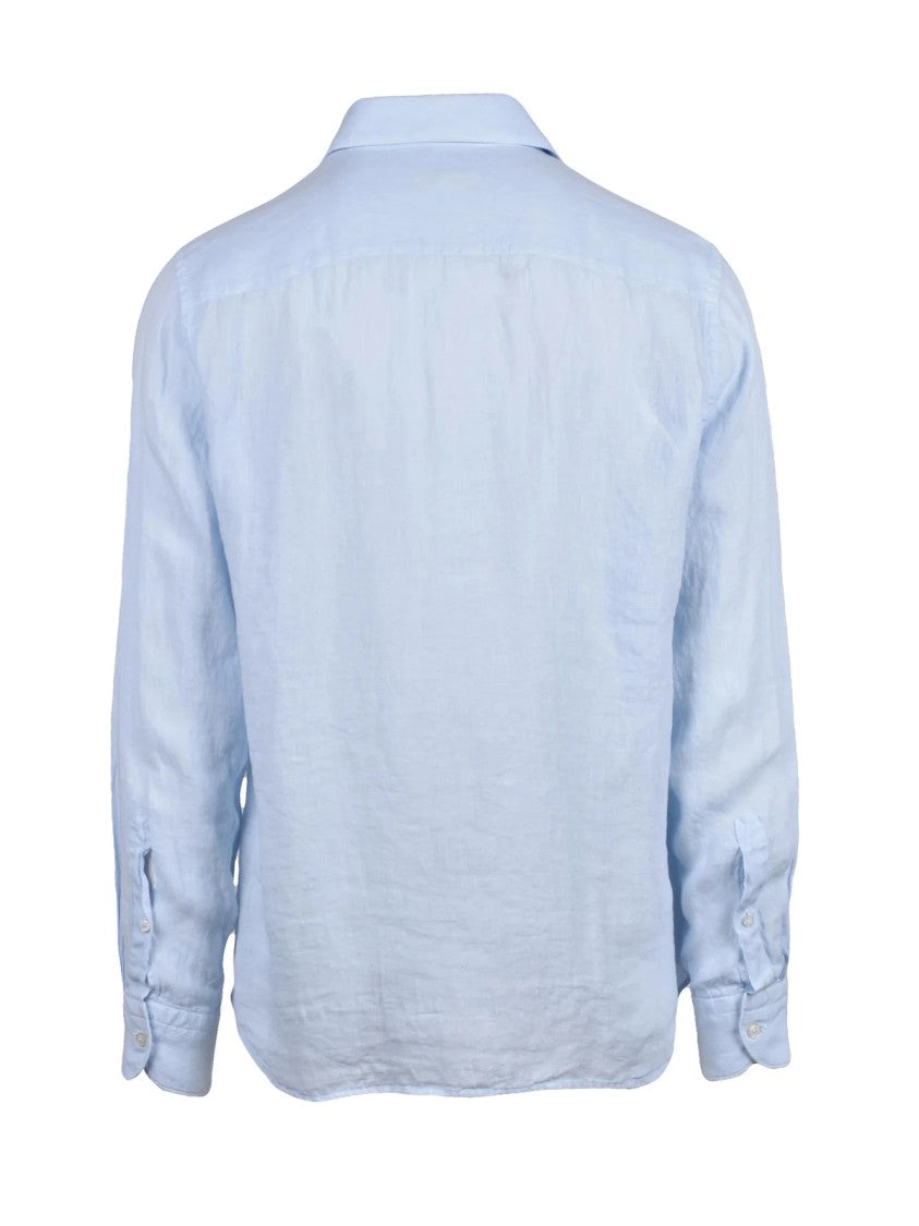 Ghirardelli Light Blue Classic Linen Shirt