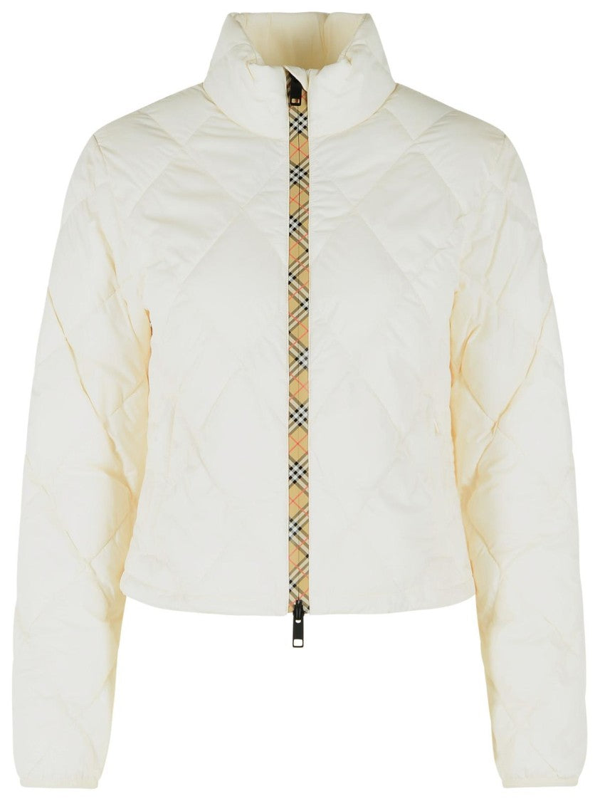 Burberry Ivory Bramford Quilted Nylon Jacket