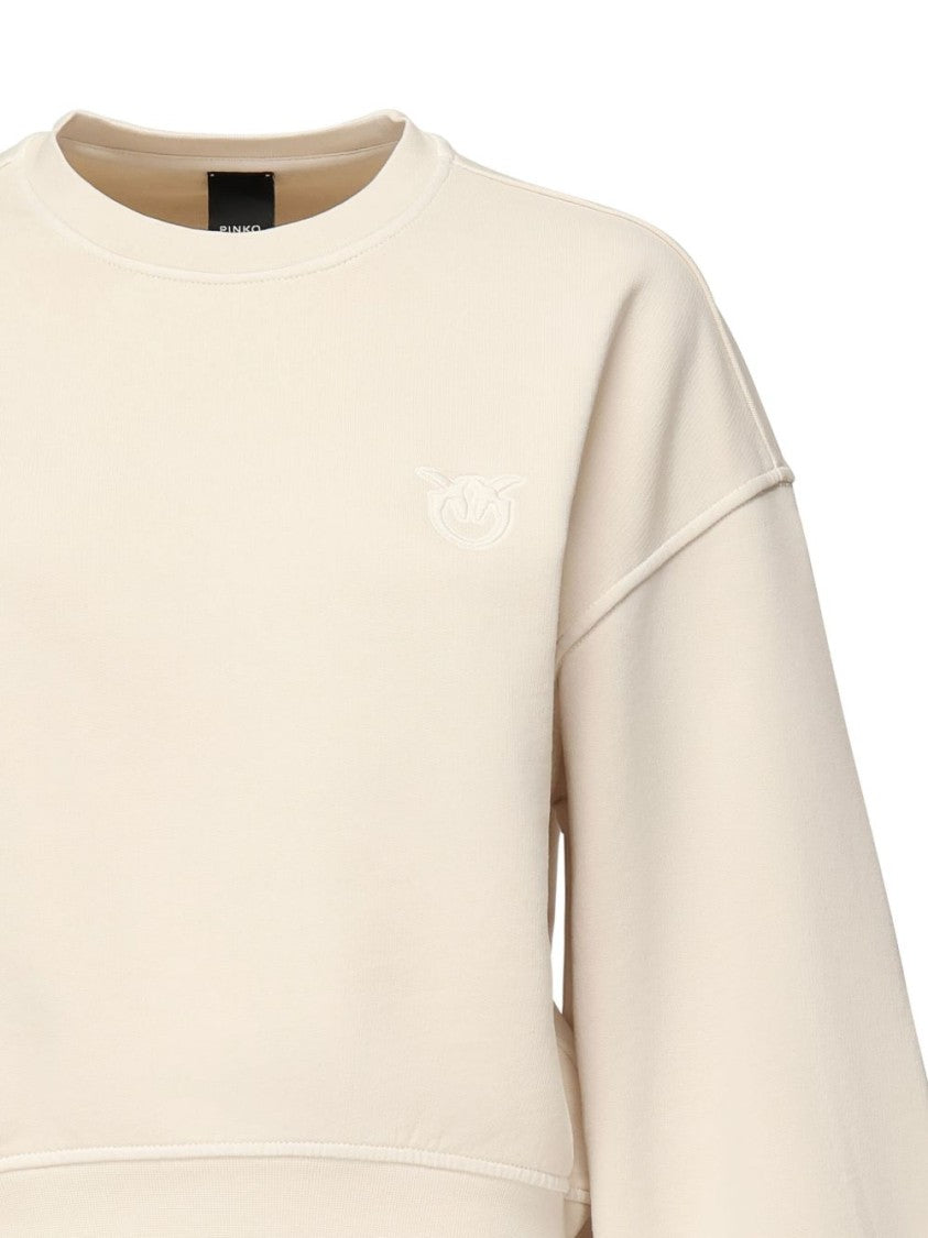 Pinko Relaxed-Fit Sweatshirt With Love Birds Embroidery