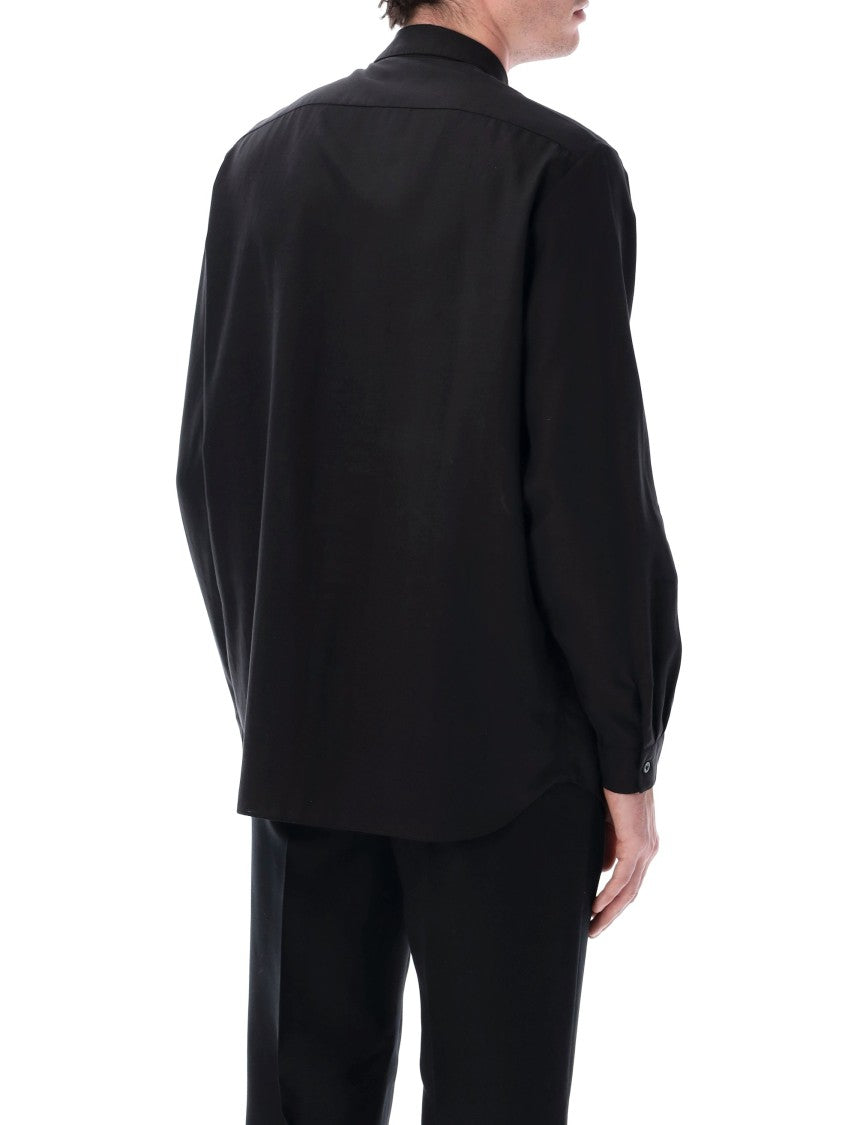 Lardini Oversized Lyocell Lino Hidden Button Shirt