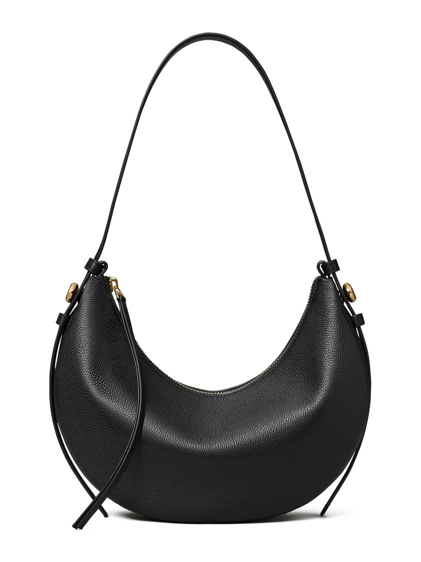 Tory Burch Crescent-Shaped Textured Leather Romy Half Moon Bag