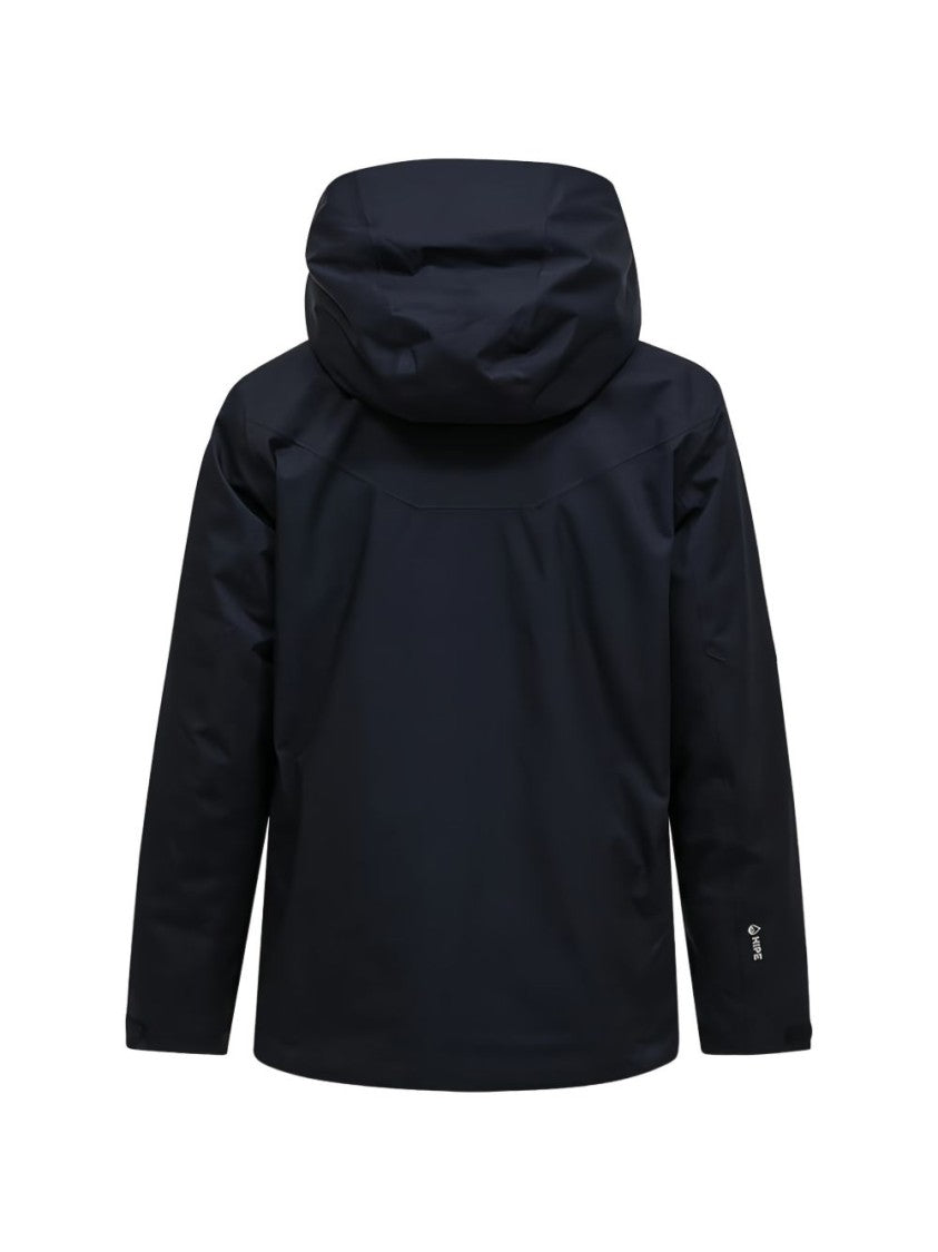 Peak Performance Black Jacket With Hood And Zip Closure