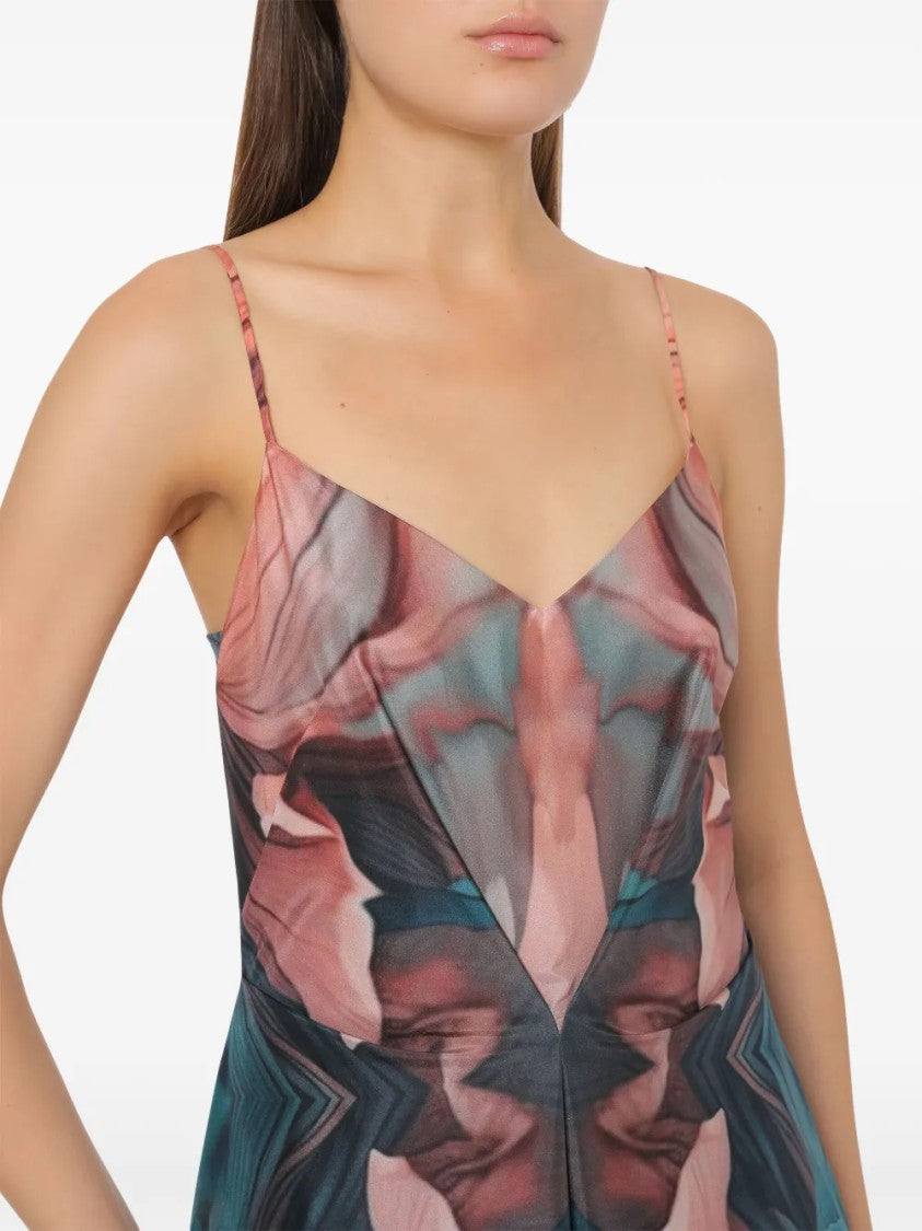 Alberta Ferretti Refined Flowing Elegant Draping Dress