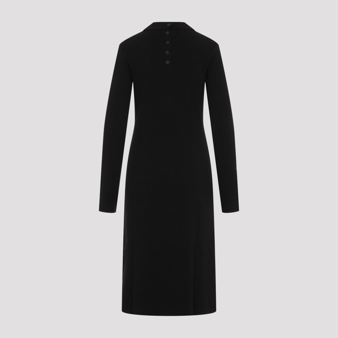 Courrèges Multi Buttons Black Organic Cotton Midi Dress