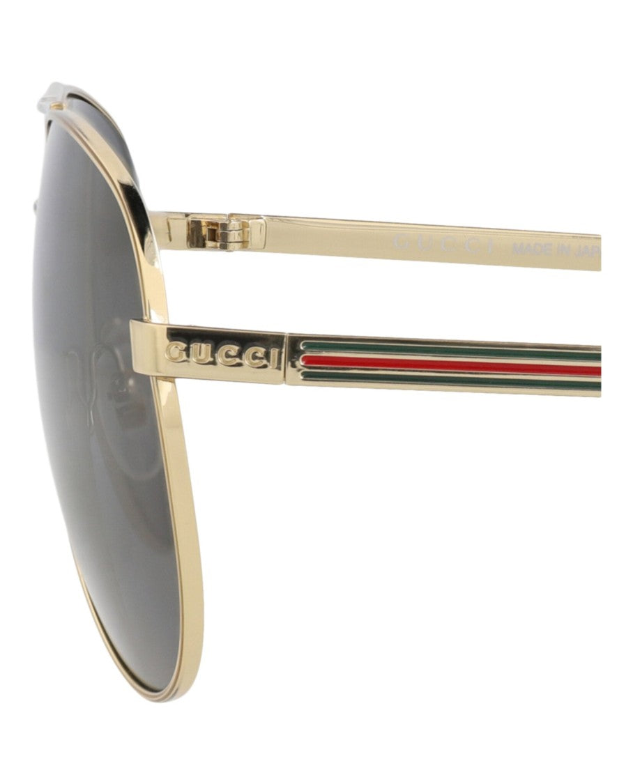 Gucci Aviator-Frame Metal Sunglasses