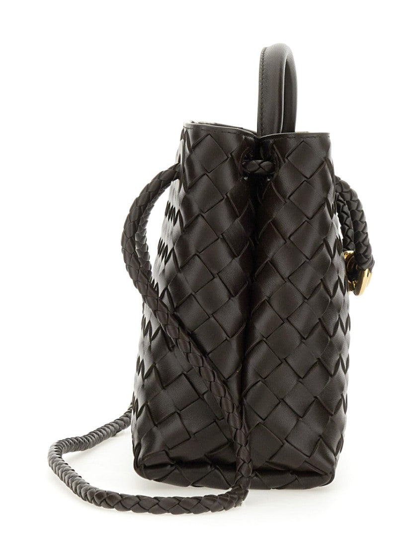 Bottega Veneta Small Woven Lamb Leather Shoulder Bag With Gold Clasp