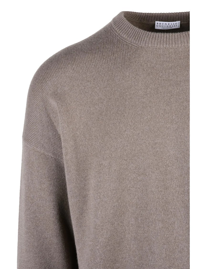 Brunello Cucinelli Crew Neck Pullover In Soft Cashmere And Relaxed Fit