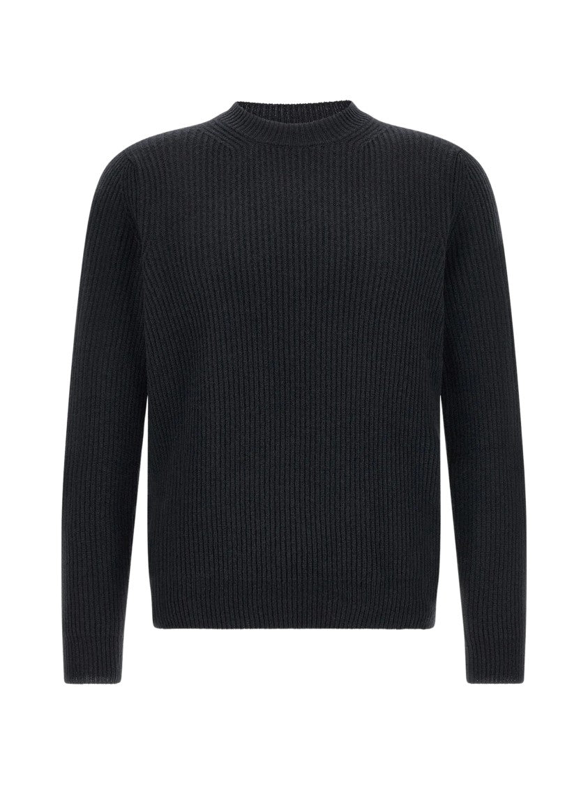 Zanone Giro Cropped Ribbed Crewneck Knit Sweater