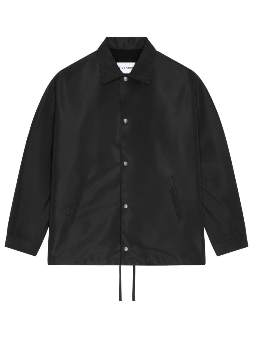 Givenchy Black Coach Polyester Snap Jacket