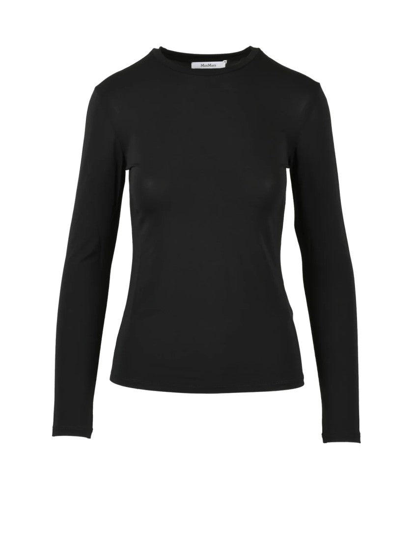 Max Mara Black Viscose-Blend Stretch T-Shirt