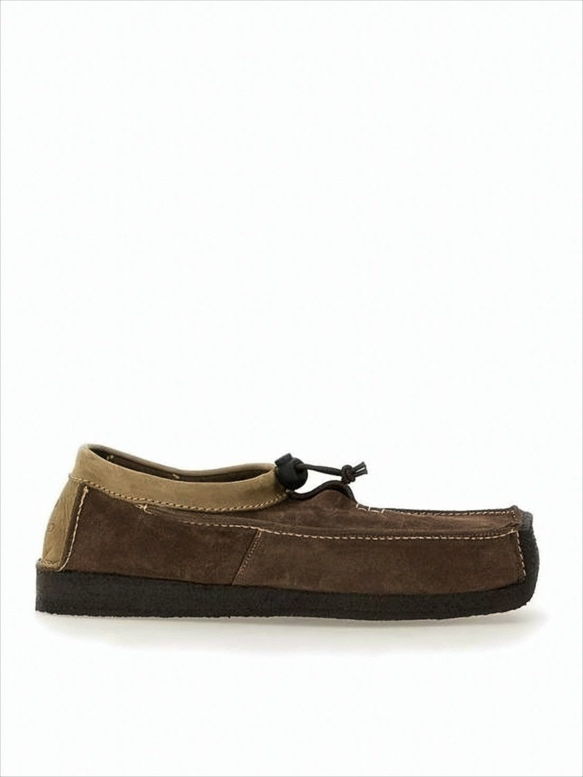 Woburn Walk Moccasin-Style Brown Suede Loafers With Toggle Lace Detail