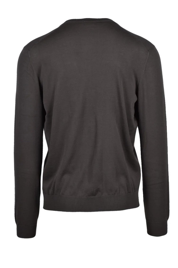Drumohr Cotton V-Neck Cardigan - Brown