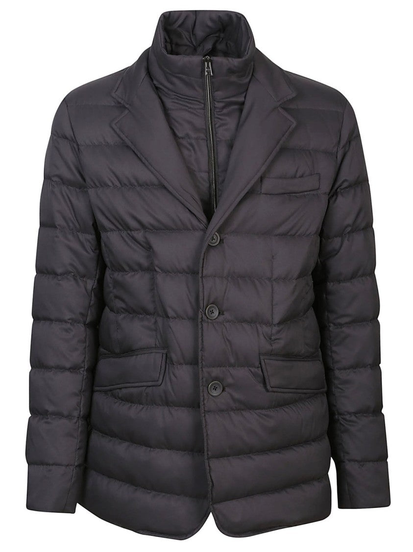 Herno Padded White Jacket With Quilted Design