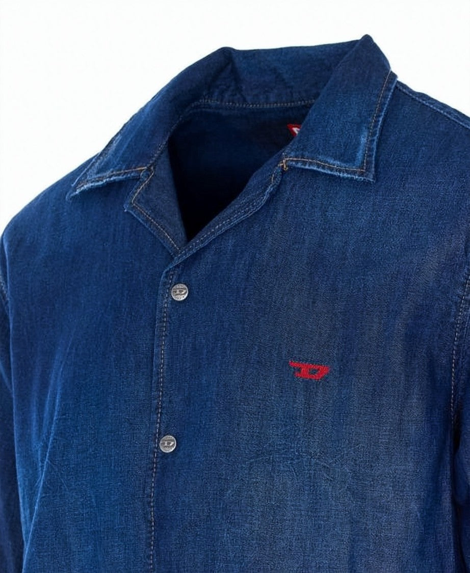 Diesel Cotton Short-Sleeve Denim Shirt