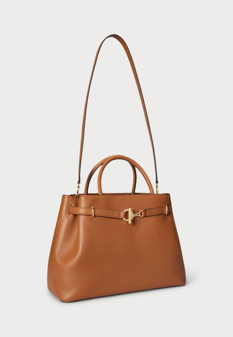 Lauren Ralph Lauren Brown Smooth Leather Satchel Bag