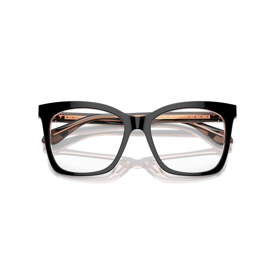 Giorgio Armani 0Ar7254u Bold Oversized Square Frame Eyeglasses With Contrasting Inner Arms