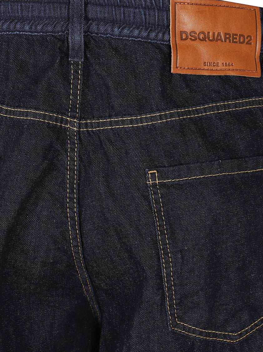 Dsquared2 Straight-Leg Denim Jeans With Adjustable Drawstring Waist