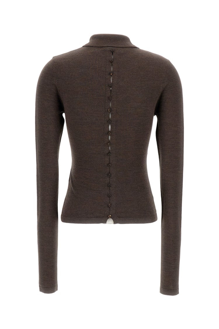 Jacquemus Fitted Merino Wool Blend Polo Top