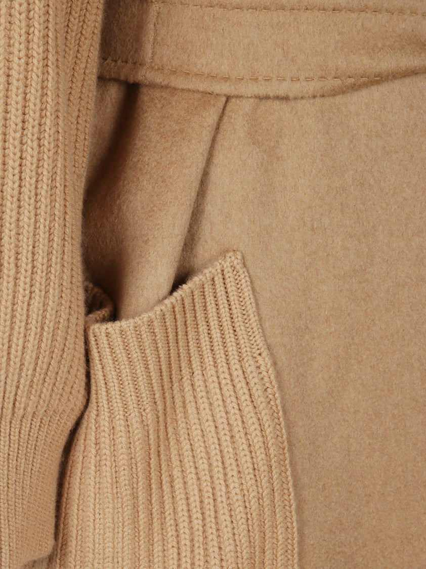 Max Mara Belted Knee-Length Coat With Textured Design